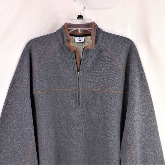 NWOT Columbia Mens Grey w Brown Trim Omni-Sheild 3/4 Zip Pullover Popover L - Picture 6 of 13